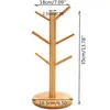 Mug Holder Tree Shape Wooden Coffee Tea Cup Storage Holder Stand Mug Hanging Display Rack Drinkware Shelf Home Decoration 240329