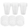 Disposable Cups Straws 50 Pcs Clear Coffee Mug Lid Drink Cup Portable Drinking Party Accessories Plastic Beverage Ice With Lids