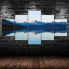 5 Panel Mountains Lake Reflection Landscape Scene Canvas Painting Modern Wall Art Pictures Poster Home Decor Gift for Her