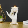 キャンドルホルダーZen Lotus Bruddh Hand Candlestick Home Living Room Decor Officeアクセサリー芸術樹脂フォーククラフトの装飾品