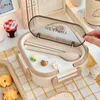 Dîle mignon bento box simple déjeuner portable pour enfants girls école en plastique pique-nique micro-ondes de rangement de rangement réchauffe