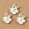 Charms 4pcs 16 18 mm Pendants de fleurs de rose cristallin délicate pour les bijoux Faire des boucles d'oreilles DIY Collier accessoires