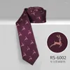 Bow Ties Rongzhi Silk Tie Men's Korean Edition Student Fashion Versatile Casual 6CM Personnalité Modèle de broderie britannique