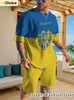 Suits-survêtement masculins Ukraine Ukrainian Flag masculin Tracksuit National Emblem T-shirt Set Short Shorts Corpes 2 pièces tenues Formation