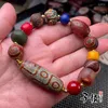 Strand Tibetan Fire Supply Dzi Bead Multi Jewels Bracelet Old Agate