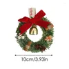 Decorative Flowers Mini Christmas Wreaths Reusable Garland With Bells And Bow Front Door Ornaments For Trees Walls Doors