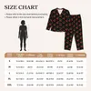 Home kleding vintage kersenprint pyjama's set herfst fruit minnaar schattige slaap slaapkleding dames 2 stuks esthetisch oversized grafisch nachtkleding