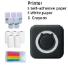 Carta 12pcs/set mini stampante mini portatile stampante termico bluetooth 10 rotoli di stampa per la stampa per smartphone iOS/Android Mobile Smart Gift