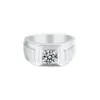 Cluster Rings Solid 925 Silver Jewelry For Mem With Single Stone 1ct Moissanite Diamond GRA Ready Ship