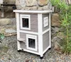 Cat Carriers Outdoor House Solid Wood Double-Layer Luxury Villa Indoor en Universal Winter Warm