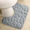 Tapis de salle de bain en forme de bain en U Tapis absorbant sans glissement Absorbant à eau à sec
