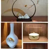 Vase Zen Light Luxury Ceramic Ornaments装飾リビングルームワインキャビネットの入り口装飾ELハイエンドアクセサリー