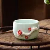 Tasses Saucers en céramique petit bol à thé en porcelaine blanche 3d fleur pincée maître tasse d'eau tasse de tas de tas de thé