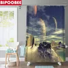 Shower Curtains Three-body Universe Star Printing Curtain 3D Bathroom Bath Mats Set Non-Slip Carpet Toilet Cover Pedestal Rugs