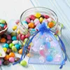 Present Wrap 100 PCS Candy Bag Mini White Organza Storage Bags Wedding Mesh Small Drawstring 2x3