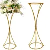 Party Decoration 10pcs/partier Vases Gold Flower Stand Metal T Road Lead Wedding Centerpiece Flowers Rack för evenemang