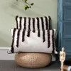 Tappeti moderni moderni cuscino per lancio trapuntato intrecciato per case boho tribale boho geometrico a strisce irregolari cuscino decorativo c