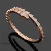 Projektant miłość Bangle Tennis Jewelry Diamond Piękny wąż Sier Rose Gold Jewellery Copper Party Wedding Charm Dziewczyna Węża Bransoletka