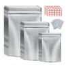 Sacs de rangement 50pcs Mylar pour aliments Pouche d'emballage de haricots à grains refermables