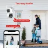 Kamery 8MP Podwójny ekran i podwójny obiektyw kamera nadzoru Wi -Fi AI Auto śledzenie kolor noktowi wizję Bluetooth na zewnątrz kamera bezpieczeństwa PTZ