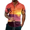 Men's T -skjortor Fashionabla casual -knapp upp skjorta med Hawaiian tryck kortärmad topp sommarstrandkläder för män