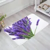 Carpets Lavender Flower Plant Mat de sol blanc Entrée Porte de salon Chauffeur de cuisine Tapis sans glissement Doormat de salle de bain Decormor Home Decor