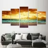 5 pannelli la digue isola serale sky hd immagini di tela pittura beach sunset paesaggio poster e stampe per decorazioni soggiorno