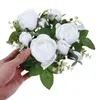 Bandlers les anneaux anneaux piliers couronnes artificielles de fleur de bureau rose artificielle couronnes blanches