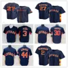 Football Jerseys Carrier Astros Baseball 2, 3, 30, 27, Altuve Blue Cardigan T-shirt, Embroidered Short Sleeves