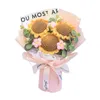 Decorative Flowers LED Crochet Bouquets Handmade Knitted Bouquet For Anniversary Gifts