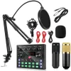 Microfoons condensormicrofoon met V8S Live Sound Card (optioneel) voor live streaming zingen YouTube Tik Tok Gaming