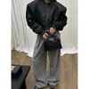 Calça feminina QWeek de grande tamanho Sortpa -pólica Mulher Spring Baggy Harajuku Esportes de moda coreana de calça de rua causal estética