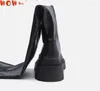 Walking Shoes Women Over the Knee Boots Leather Autumn Winter Soft Plata