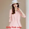 ワークドレス長袖ピンクのプロフェッショナルスーツセットプレミアムスプリングコート気質スタイル2ピースドレス