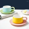 Mokken 250 ml ins Eenvoudig contrasterende kleur keramische koffiekopje creatieve set