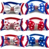 Dog Apparel 50/100pcs American Independence Days Pet Accessories US Flag Grooming Cat Bowties Small Bowtie