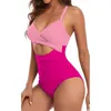 Swimwear pour femmes Colorful Sexy Hollow Cross Bikini Beach Bass de bain (avec poitrine sans soutien-gorge en acier)