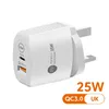 25W USB C CLAGER TELEFOONLARER SNEL LADING Type C Charger Quick Charge 3.0 Adapter voor iPhone Xiaomi Huawei Samsung
