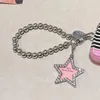 Y2k Temperament Sweet Shiny Star Pentagram Charms Kelechains For Women Girls Fashion Corée Bijoux de porte-clés mignons 240403