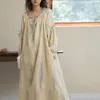 NightGowns de nuit pour femmes femmes V-nevk French Style Princess Fashion Homewear Sweet Girls Long manches boutonnées