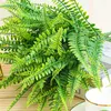 Decorative Flowers 12Pcs Artificial 7 Fork Fern Green Plants Fake Leaves Garden Party