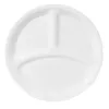 Borden Frost White Round Divided Dinner Bord 10.25 Dining Bamboo For Kids Green Derees Wooden Bowl Wedding Charger PLA