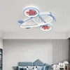 Ceiling Lights Modern Children's Room Lamps LED Blue Green Airplane Light Minimalist Nordic Nursery Boy Girl Decor