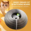 Magic Organ Foldable Cat Scratch Board Toy with Bell Cat Grinding Claw Cat Climbing Frame Round Corrugated Cats Interactive Toys 240403