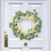 Decorative Flowers Colorful Rose Wreath Artificial Spring Front Door For Garden Holiday Wedding Party Decorations