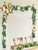 Dekorativa blommor 1 Pack 6.6ft Eucalyptus Garland med konstgjord siden Rose Flower Vine For Wedding Arch Table Party Backdrop och sovrum