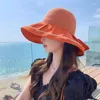 Geniş ağzına kadar şapka bayanlar güneş vizörü balıkçı şapkası ilkbahar ve yaz büyük gündelik nefes alabilen sahil seyahat.