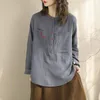 Blusas femininas algodão Mulheres camisa solteira cardigan 2024 primavera verão de manga comprida o pescoço de moda lady tops feminino yoyikamomo