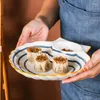 プレートセラミックスナックプレート日本の創造性dumplingチップ皿磁器の食器殻型朝食キッチン用品