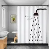 Duschvorhänge wasserdichte Vorhang Mehltau natürliches Pflanzenpolyesterbad mit Haken Haus Badewanne Partition Badezimmerdekoration